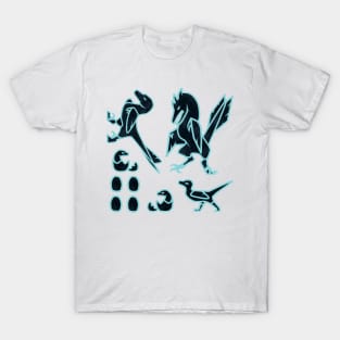 Raptor Family: Inverted Sticker Sheet T-Shirt